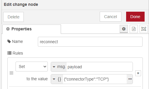 Change node configuration Change node configuration