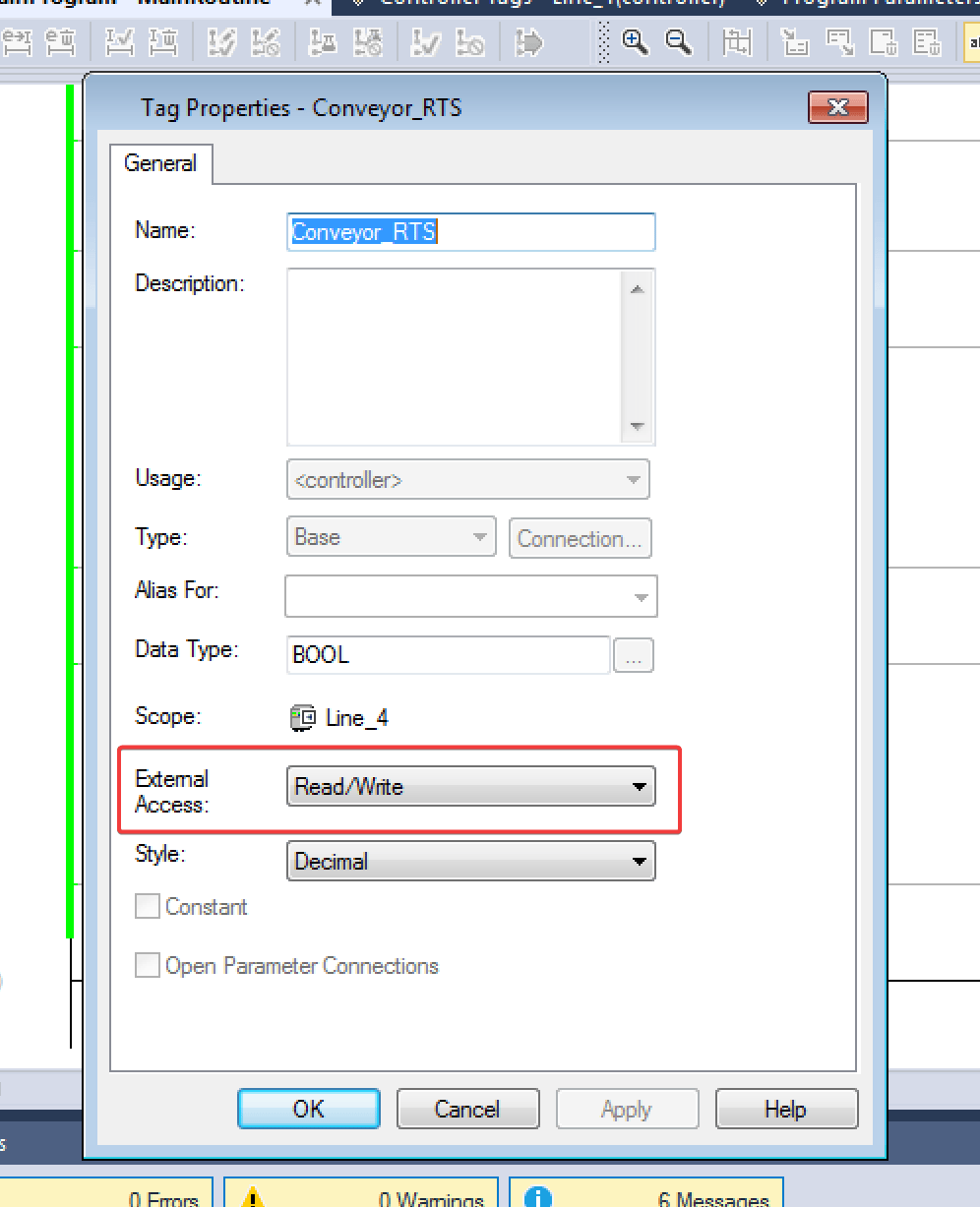 Screenshot showing the AB Tag Properties "Screenshot showing the AB Tag Properties"