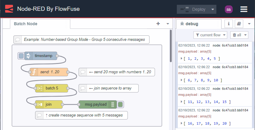 Batching messages into 5 groups