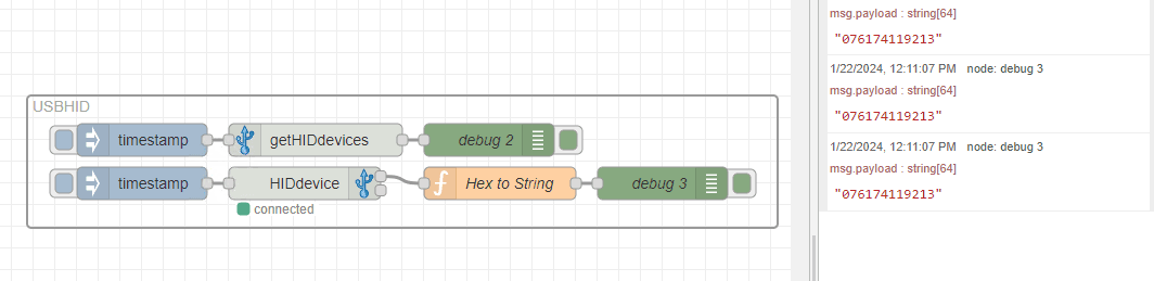 USB HID Scanned Barcode in Node-RED